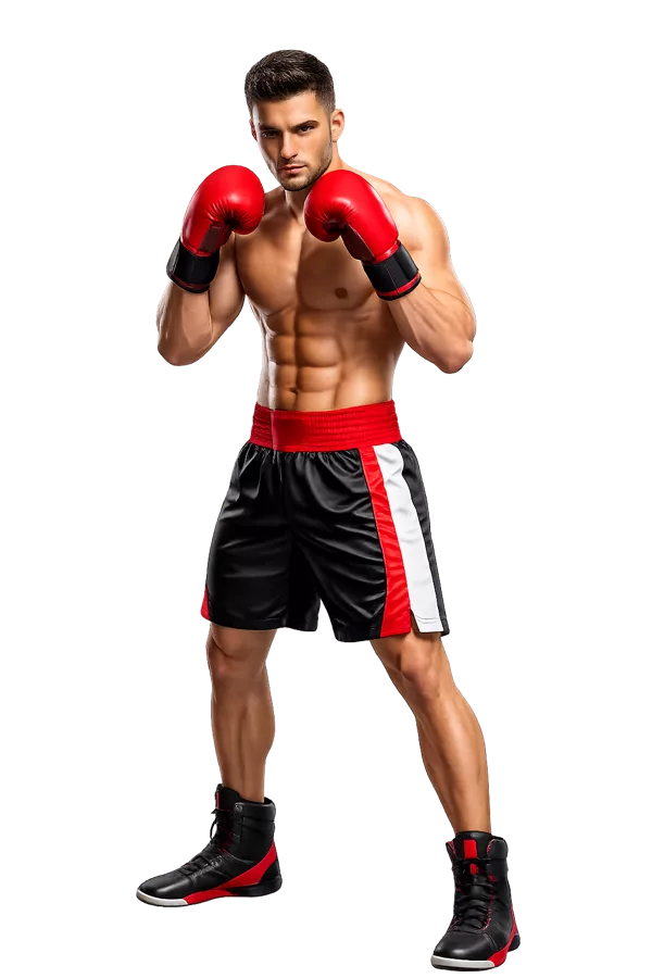 Boxeador en posición de combate